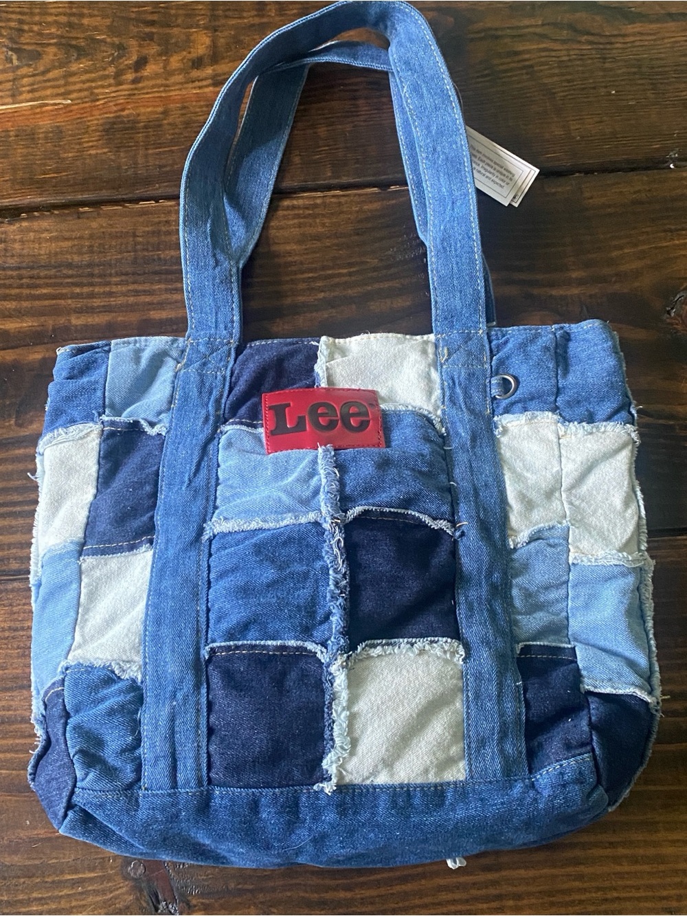 NWT New Kacey Musgraves Lee distressed denim tote bag patch patchwork purse